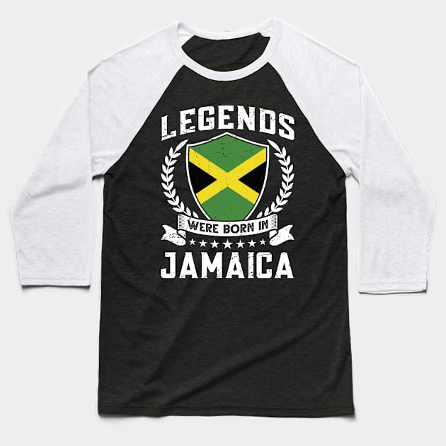 Vintage Design Jamaican Flag Jamaica Baseball T-Shirt by MGS